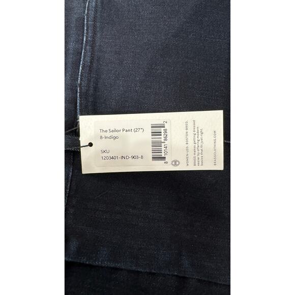 Brass The Sailor Pant Jeans Womens Size 8 Indigo Blue Dark Wash Wide Leg New - Picture 12 of 14